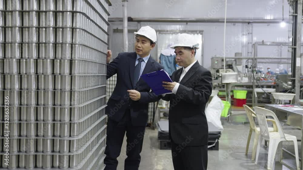 asian business. Business men standing at factory line production asian business. Business men standing at factory line production