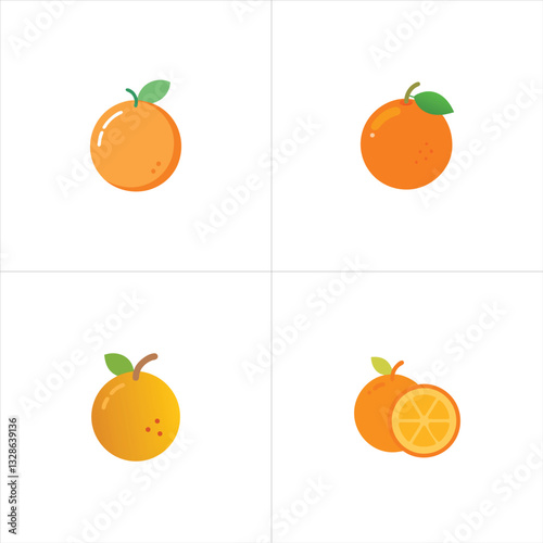 Orange icon set with high-resolution vector illustrations perfect for UI UX designs and creative projects
