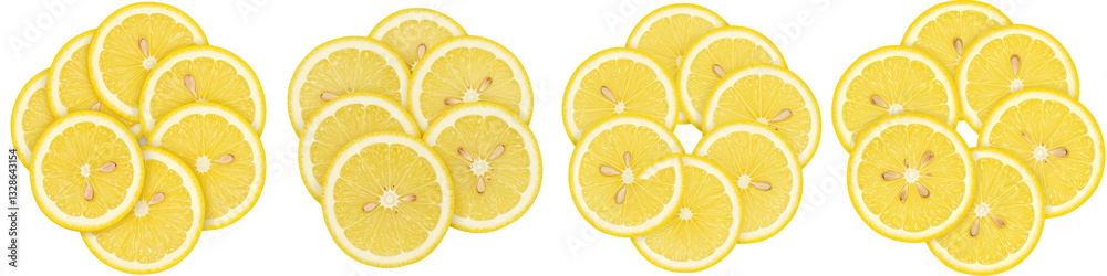 Lemon Slices in Circle, Cut Out Set Lemon Slices in Circle, Cut Out Set
