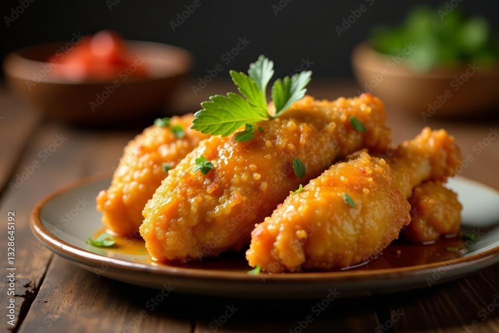 Delicious coxinha filled with chicken being fried in oil, snack, golden, tasty Delicious coxinha filled with chicken being fried in oil, snack, golden, tasty