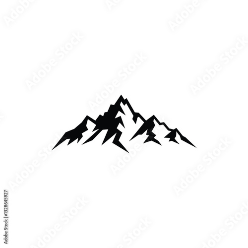 a black and white illustration of a mountain