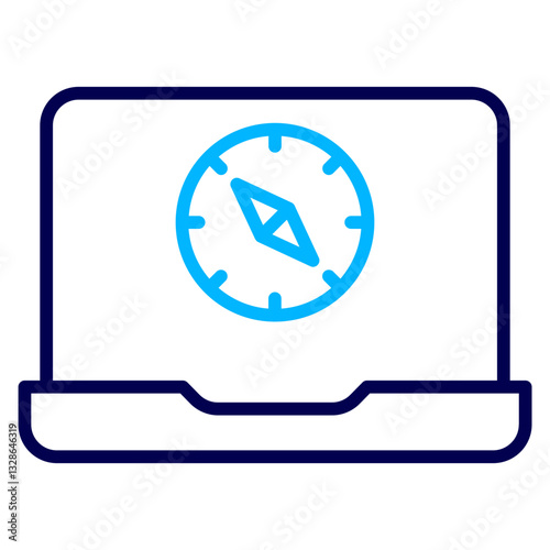 Laptop Compass Outline Color icon