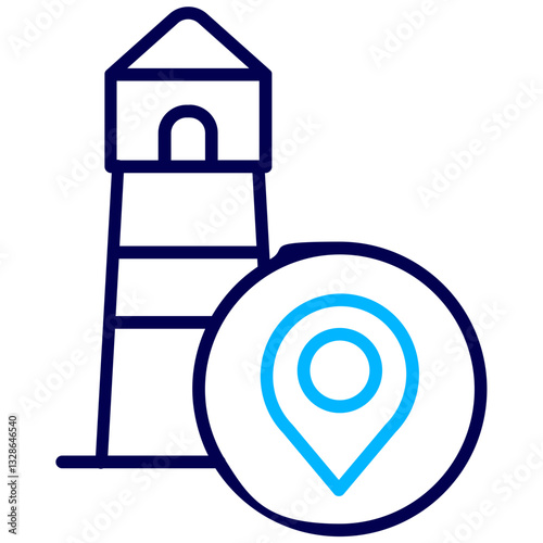 Light house Location Outline Color icon