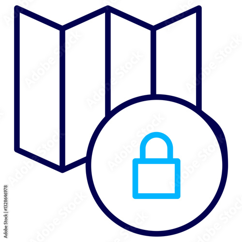 Lock Map Outline Color icon