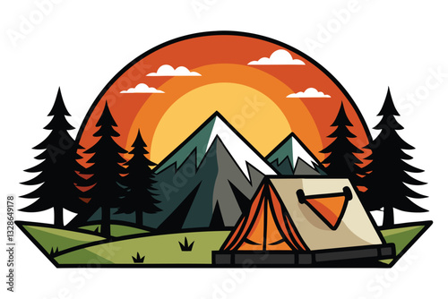 Sunset sumar Clip Art Stock Illustrations design