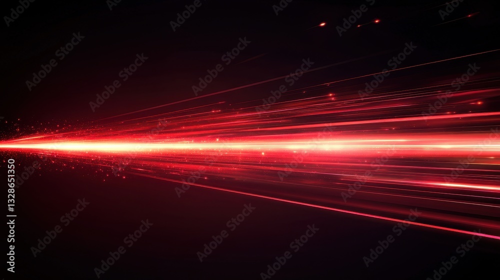Dynamic red light streaks on dark background conveying speed and energy Dynamic red light streaks on dark background conveying speed and energy