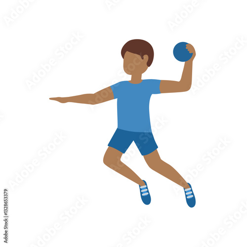 Handball Player Throwing Ball
