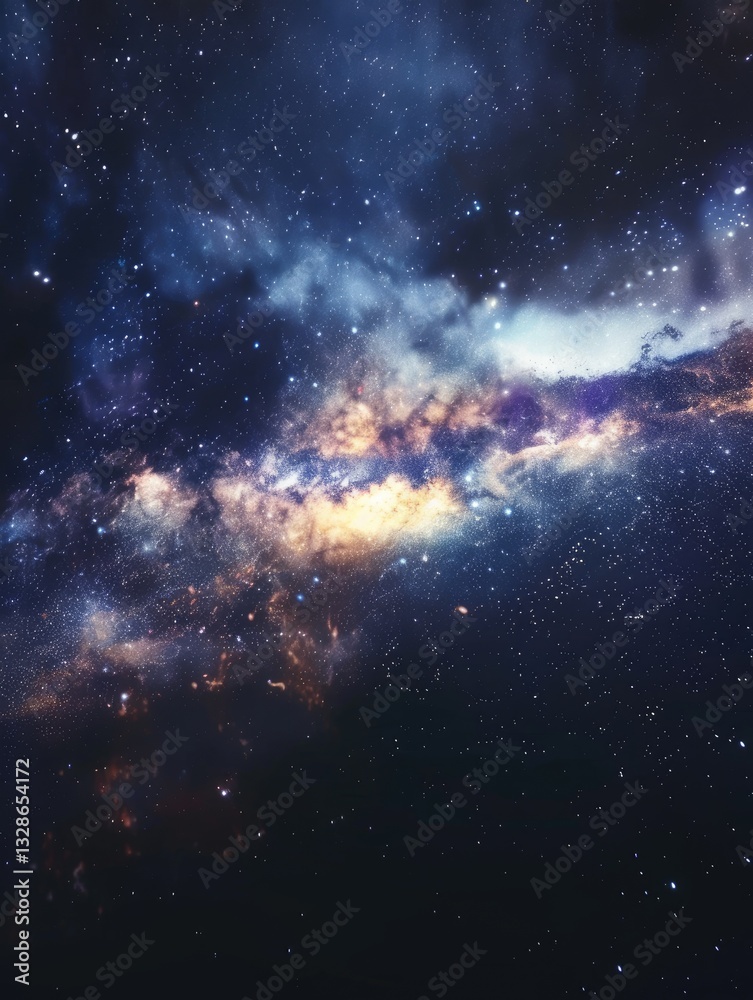 Obraz premium Cosmic Nebula: Celestial Cloudscape.