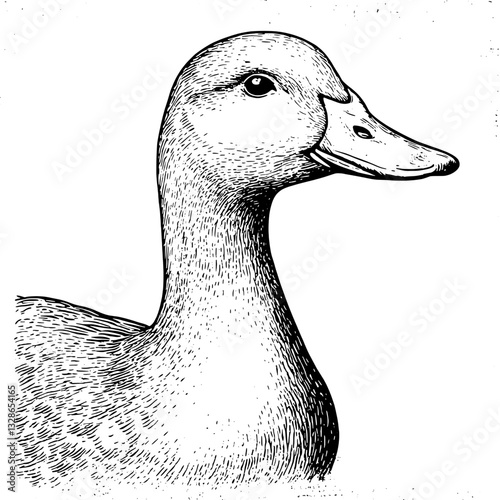 Elegant engraved duck illustration perfect for tattoo art and unique packaging designs