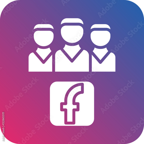 Facebook Group Vector Icon Style