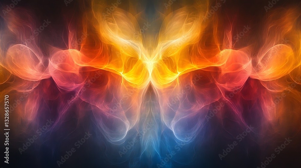 Fototapeta premium Dynamic abstract flames digital art colorful background creative design