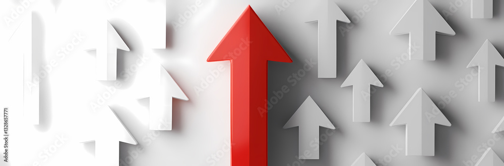 Red arrow breaks through Red arrow breaks through