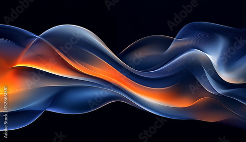 Abstract Blue and Orange Wave Background Design