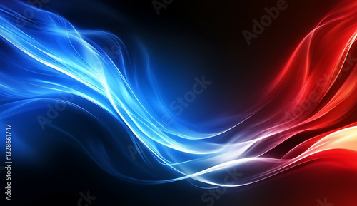 Abstract Blue and Red Energy Wave Background