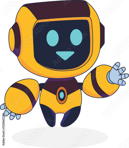 Cute robot character vector illustrations image