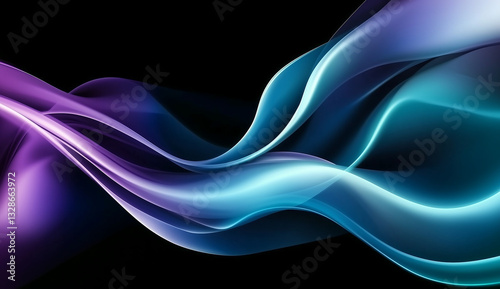 Abstract Blue Purple Swirling Energy Background