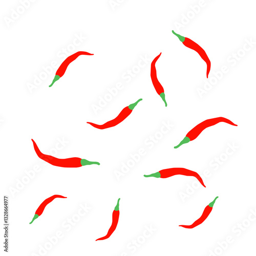 Red Chilli Papper Seamless Pattern 