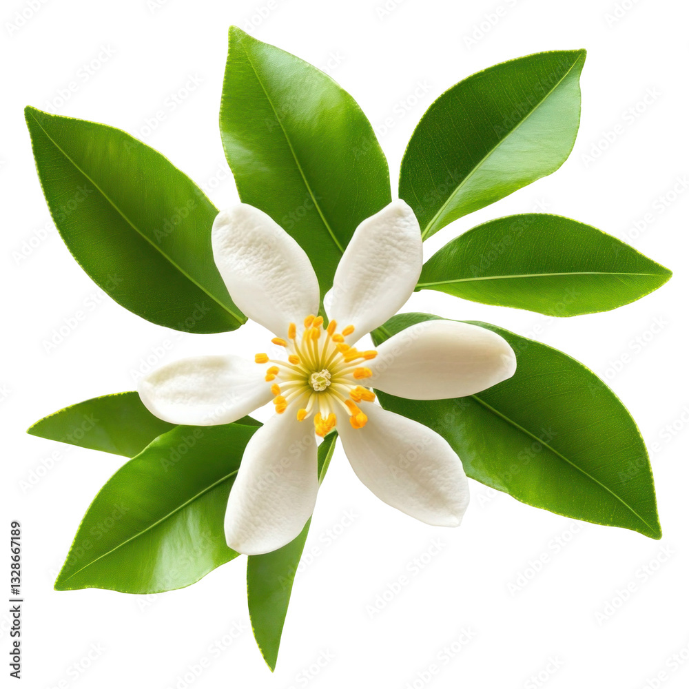 Obraz premium Citrus flower with leaf