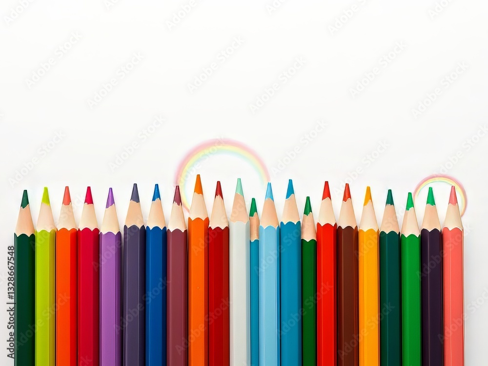 Vibrant Colored Pencils Rainbow Stripe - AI Art Vibrant Colored Pencils Rainbow Stripe - AI Art