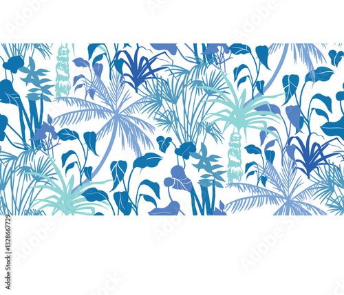  abstract seamless patterns in natural beige shades with dry palm branches and monstera leaves in boho style in vector