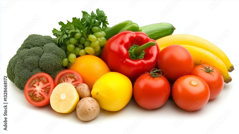 Fresh and Vibrant Assortment of Fruits and Vegetables Fresh and Vibrant Assortment of Fruits and Vegetables