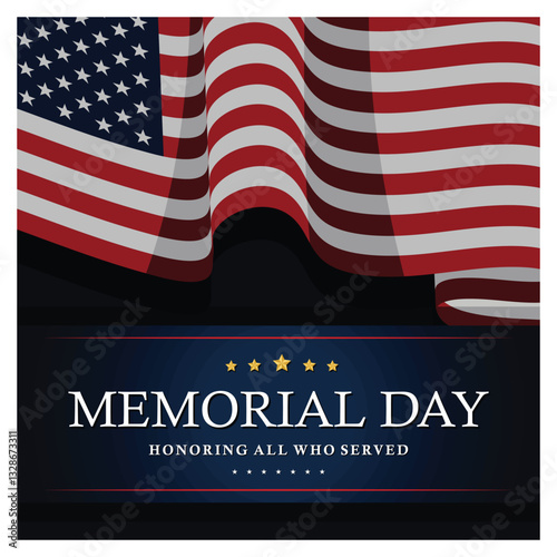 Memorial Day tribute with American flags and patriotic themes.