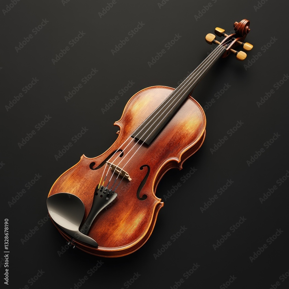 Fototapeta premium Polished Violin for Dark Background.