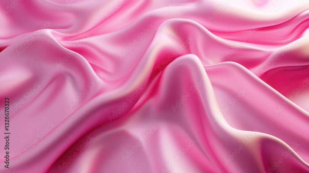 Obraz premium Soft Satin Pink Fabric Draped Elegantly for Textile Background or Fashion Design Projects