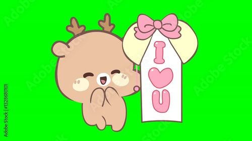 A cute and adorable cartoon Deer