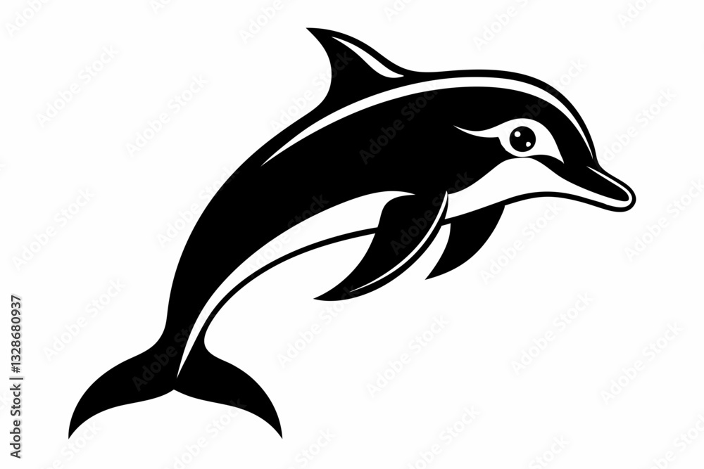 dolphin line art silhouette vector illustration dolphin line art silhouette vector illustration