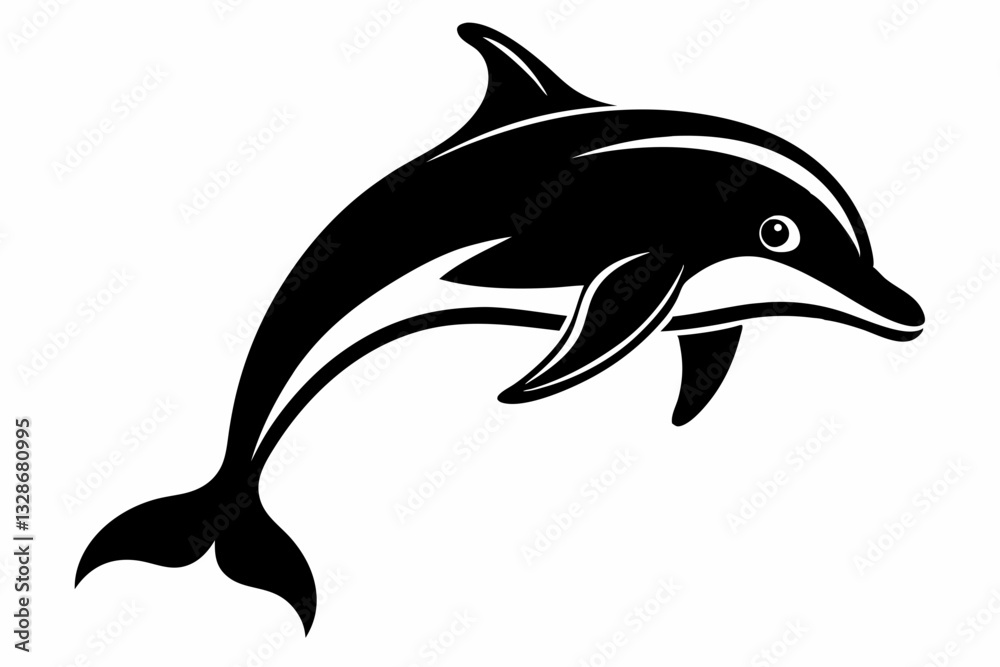 Naklejka premium dolphin line art silhouette vector illustration