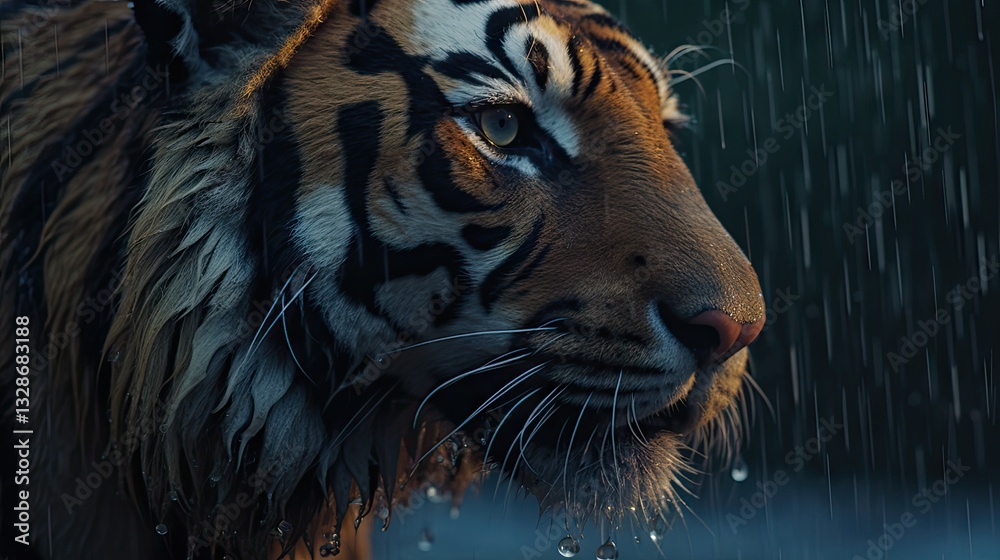 Majestic tiger in the rain (1) Majestic tiger in the rain (1)