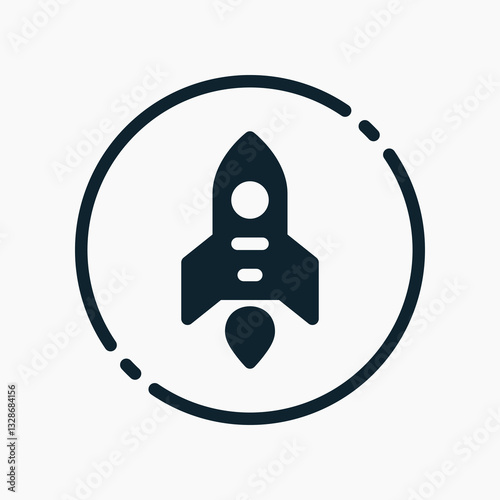 Design Illustration graphic of mini rocket icon with glyph style. Suitable for UI, mobile design, web design, etc.