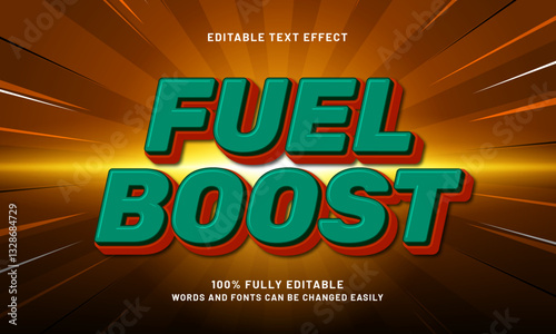 fuel boost editable text effect with a race and speed text style
