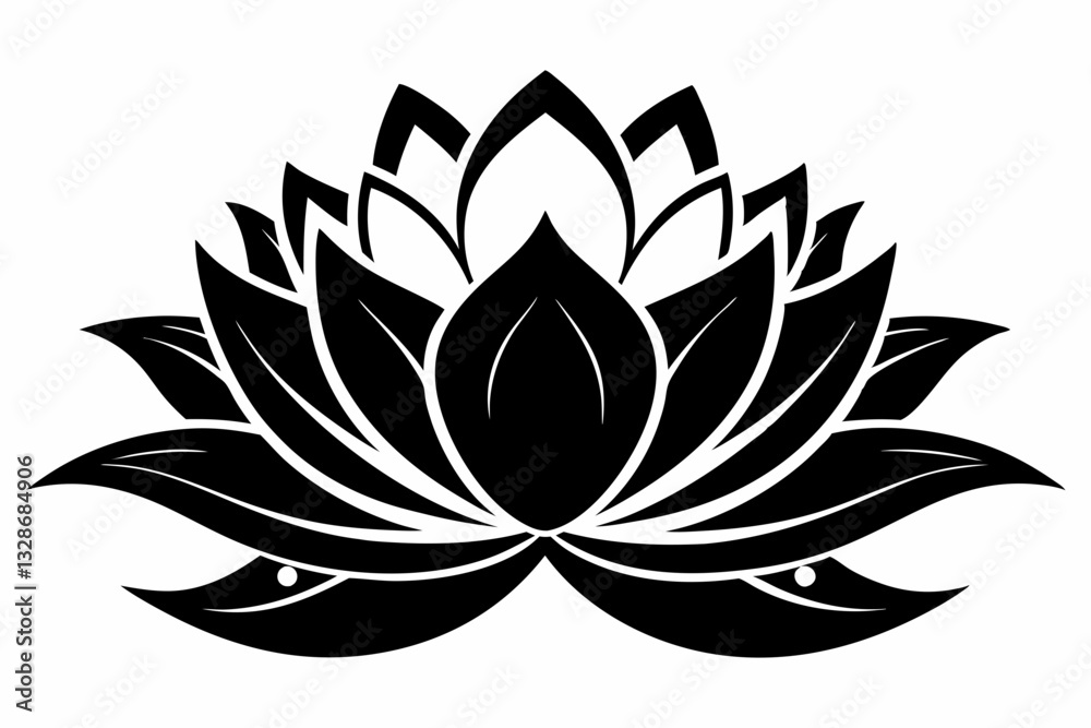 lotus flower line art silhouette vector illustration lotus flower line art silhouette vector illustration
