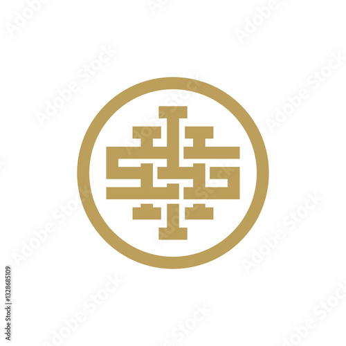 IHS logo design in luxurious gold color with white background.