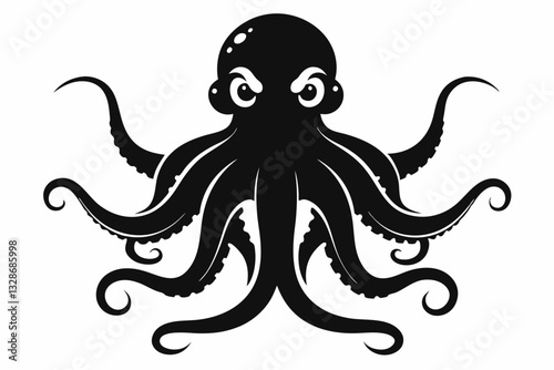 octopus line art silhouette vector illustration
