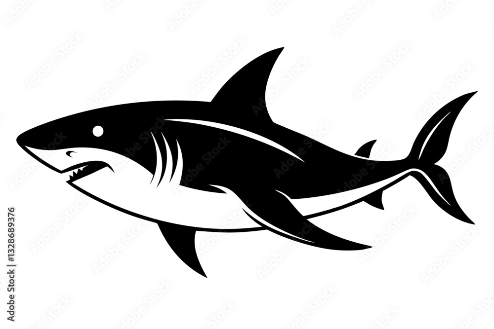 shark line art silhouette vector illustration shark line art silhouette vector illustration