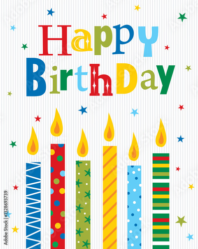 birthday candles greeting card design