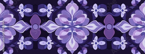Abstract Floral Pattern in Shades of Purple and Dark Background