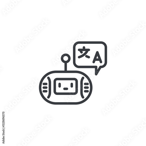 Multilingual Chatbot line icon