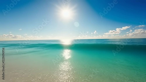Wallpaper Mural Tranquil Beach Scene: Sunlit Ocean Waves Gently Kissing the White Sand Shore Torontodigital.ca