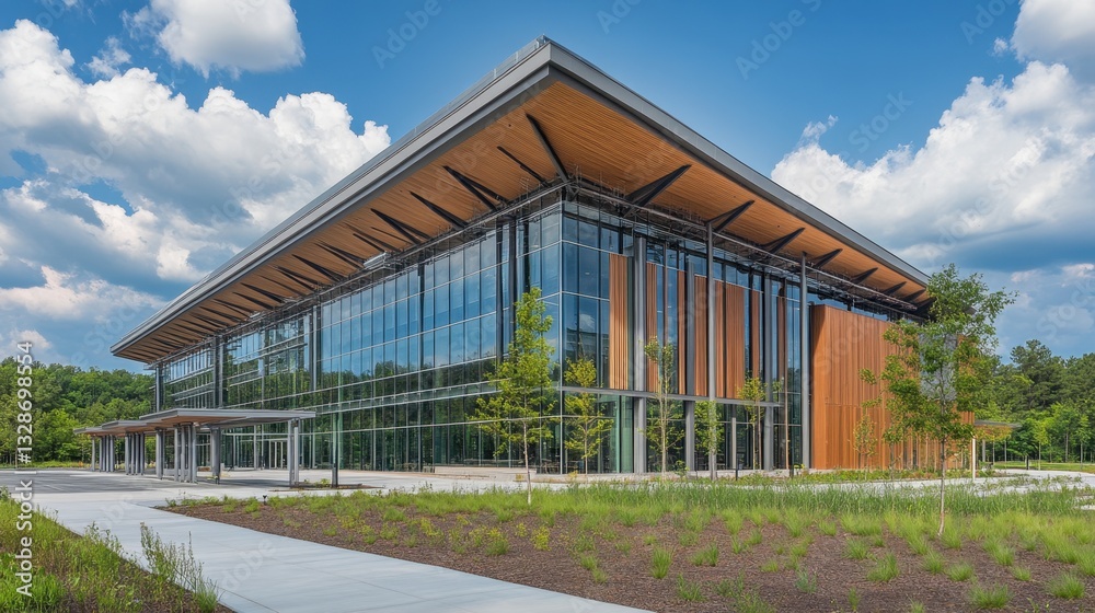 Fototapeta premium A high-tech classroom building with a cutting-edge architectural style