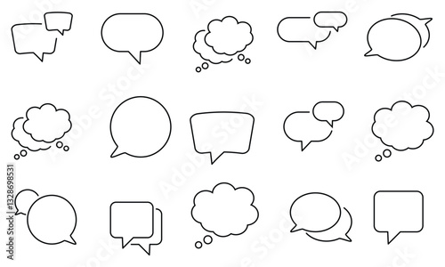 Chat bubble icon set, speech bubble vector illustration.