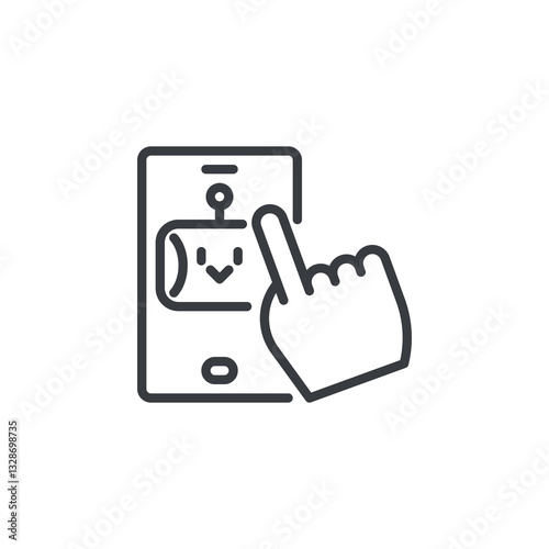 Hands free AI line icon