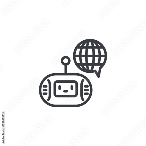 AI powered Translation line icon