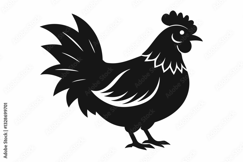 Fototapeta premium chicken line art silhouette vector illustration