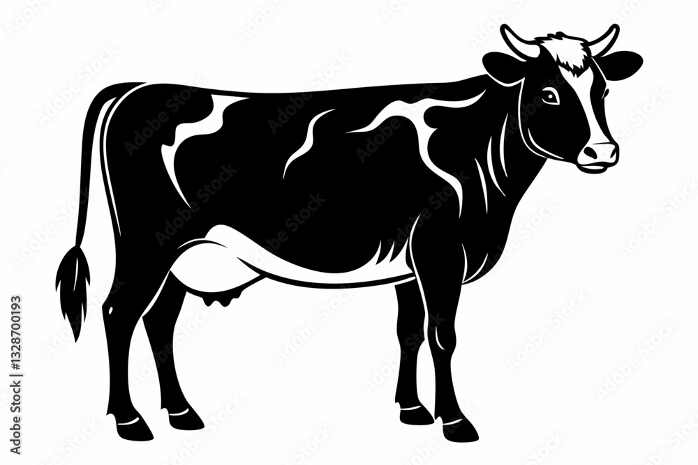 cow line art silhouette vector illustration cow line art silhouette vector illustration