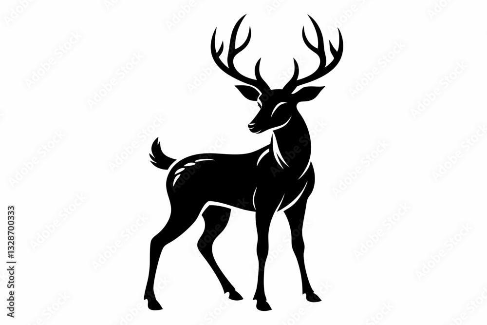 Fototapeta premium deer line art silhouette vector illustration