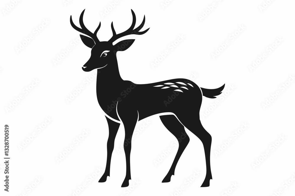 deer line art silhouette vector illustration deer line art silhouette vector illustration